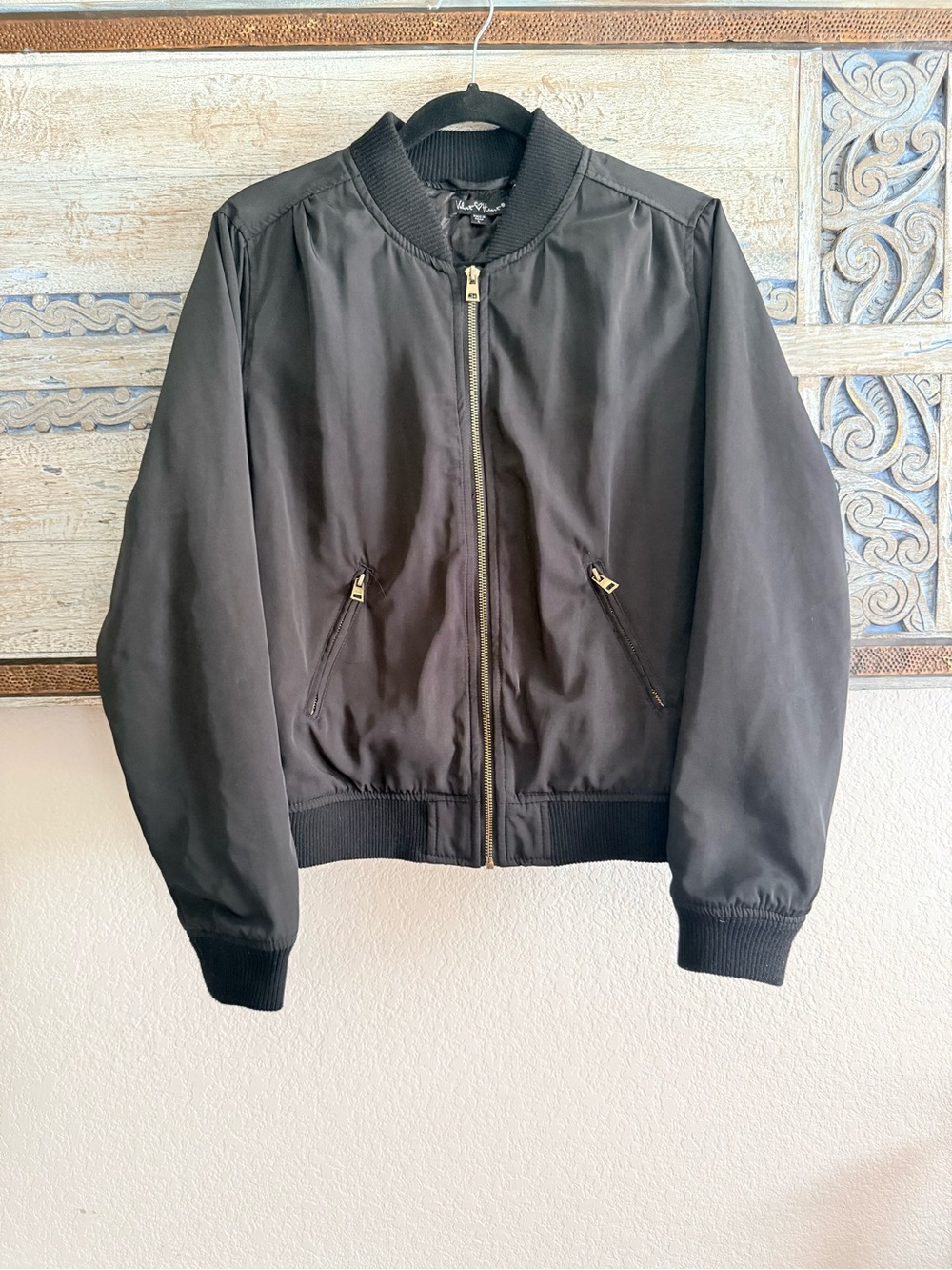 Lightweight Black Bomber Jacket - Velvet Heart
